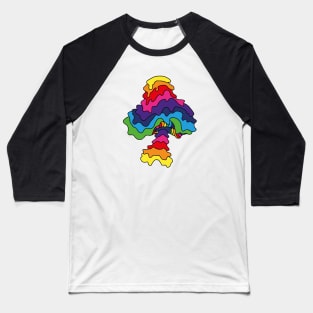 The Perfect Magic Mushroom: Trippy Drippy Rainbow Line Art Baseball T-Shirt